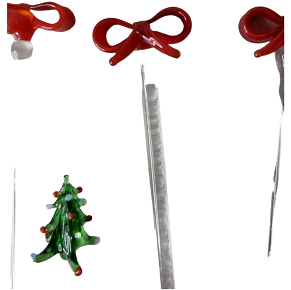 Holiday Glass Swizzle Sticks Drink Cocktail Stirrers 10 - Picture 6 of 9